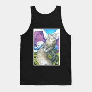 Dragon Cat -White Outlined Version Tank Top